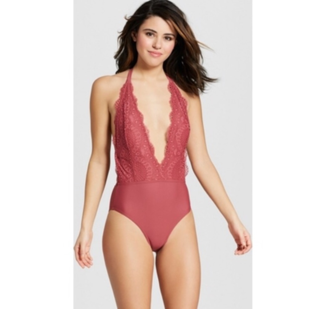NWT Crochet Plunging One Piece Swimsuit
